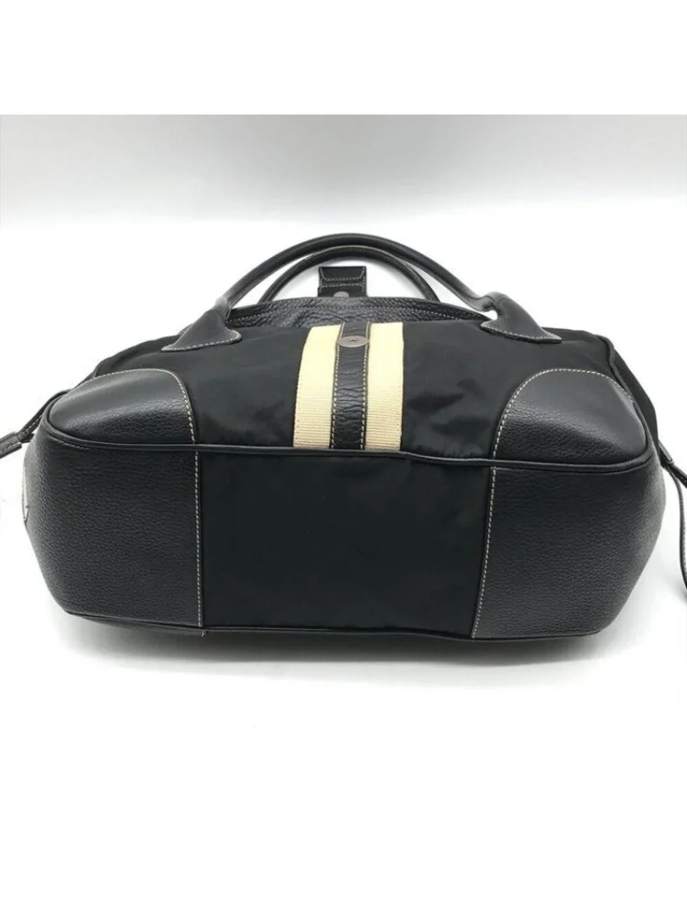 Prada Nylon Leather Belt Hand Bag Black